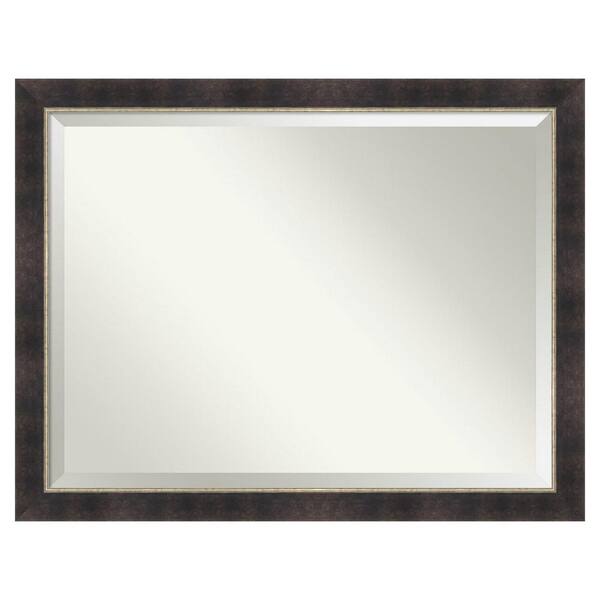 Odin Antique Bronze 44.75 in. x 34.75 in. Beveled Modern Rectangle Wood Framed Wall Mirror