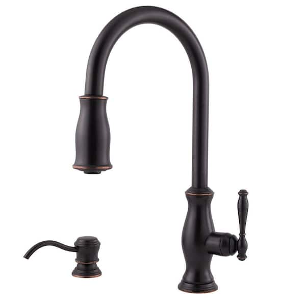 Pfister Hanover Single-Handle Pull-Down Sprayer Kitchen Faucet in Tuscan Bronze