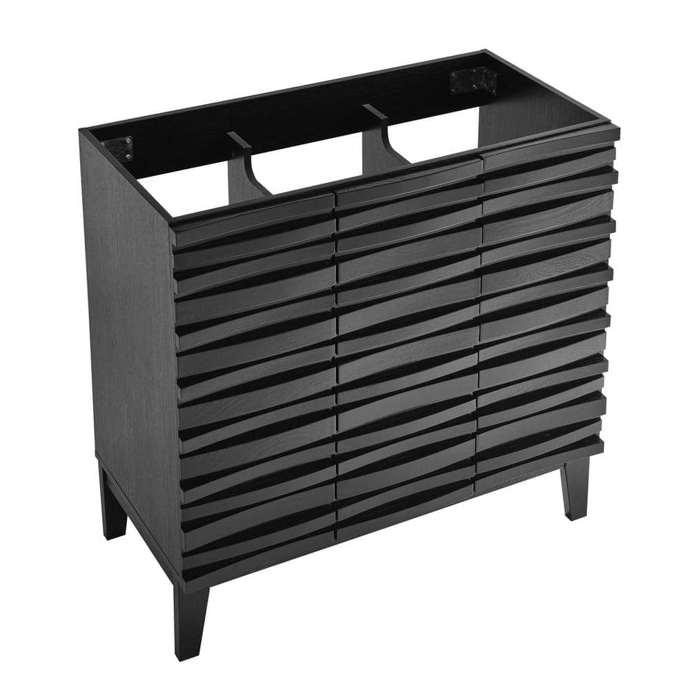 Cascade 36" Black Oak Freestanding Bathroom Vanity Cabinet