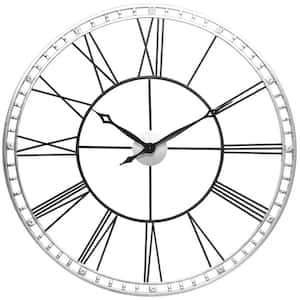 Silver and Black Tower XXL Wall Clock