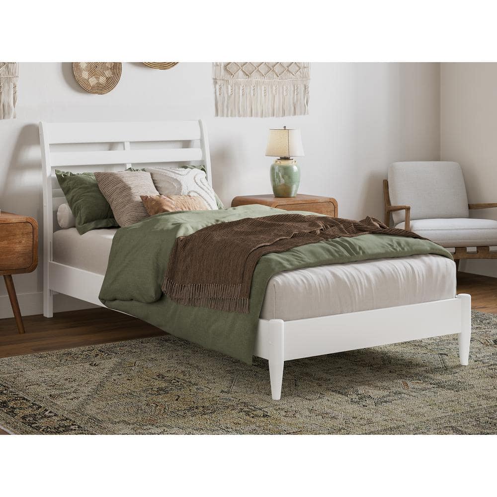 AFI Savannah White Solid Wood Frame Twin XL Low Profile Platform Bed ...