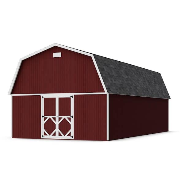 Classic Gambrel Large Barn 16 ft. x 32 ft. Outdoor Wood Storage Shed Precut Kit with Floor (512 sq. ft. )