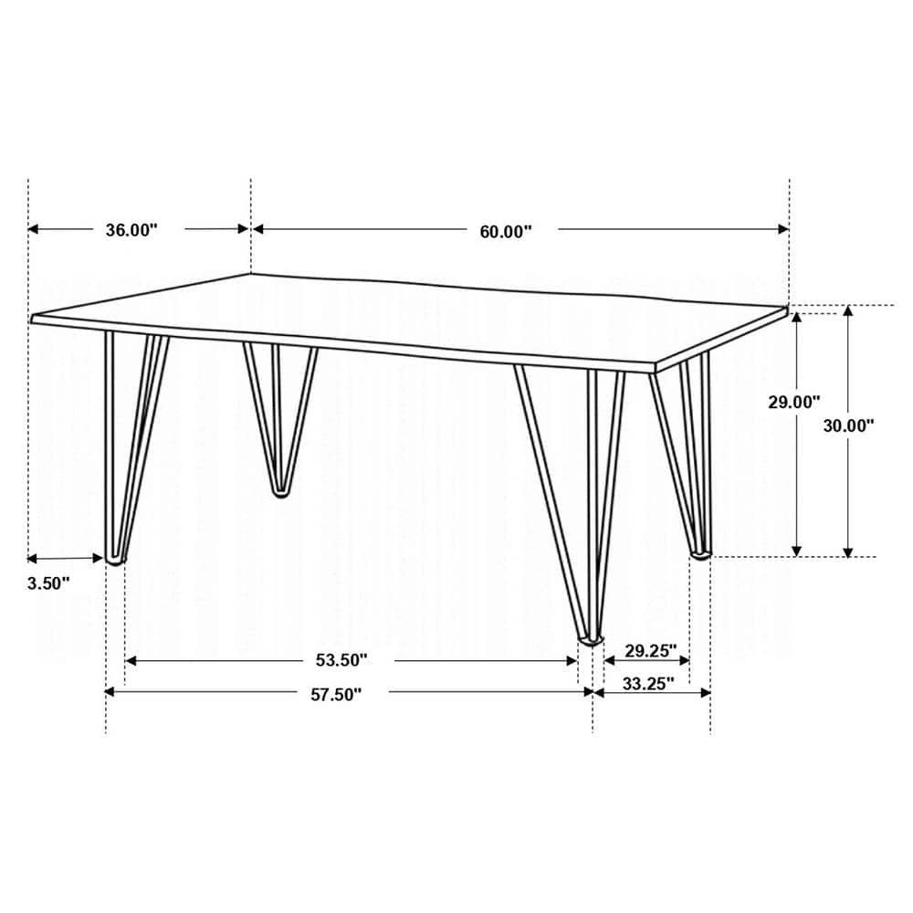 Mango Cocoa Live-Edge Rectangular Dining Table with Iron Legs