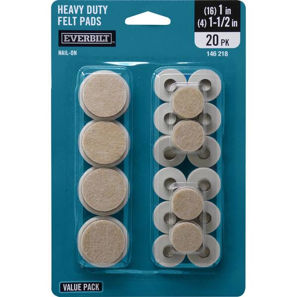 Everbilt Assorted Beige Nail-on Glides with Felt Pad Base (20-Pack ...