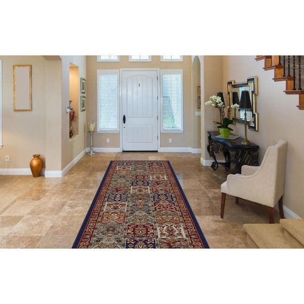 Jewel Panel Red 2 ft. x 8 ft. Runner Rug