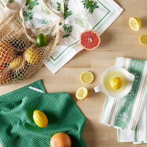 Printed Herbs Multicolor Cotton Kitchen Towel Set (Set of 3)