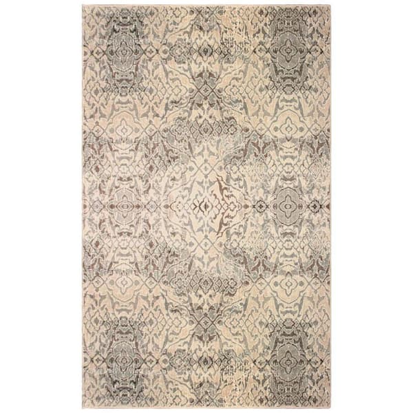 SUPERIOR Corbin Beige 8 ft. x 10 ft. Traditional Damask Polypropylene Area Rug