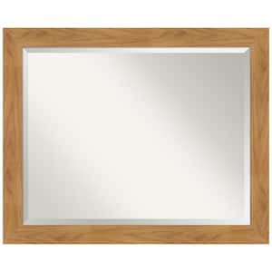 Carlisle Blonde 32 in. W x 26 in. H Wood Framed Beveled Wall Mirror in Unfinished Wood