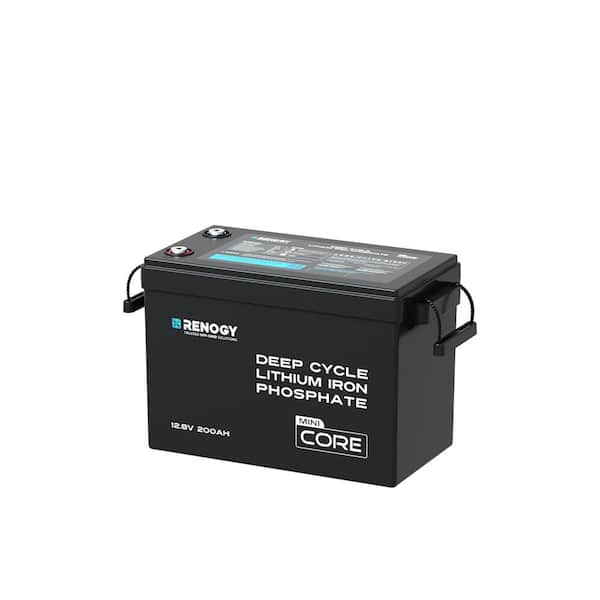 12V 200Ah Lithium LiFePO4 Deep Cycle Battery Rechargeable Compact Backup Power, Waterproof, Low-Temperature-Core Mini