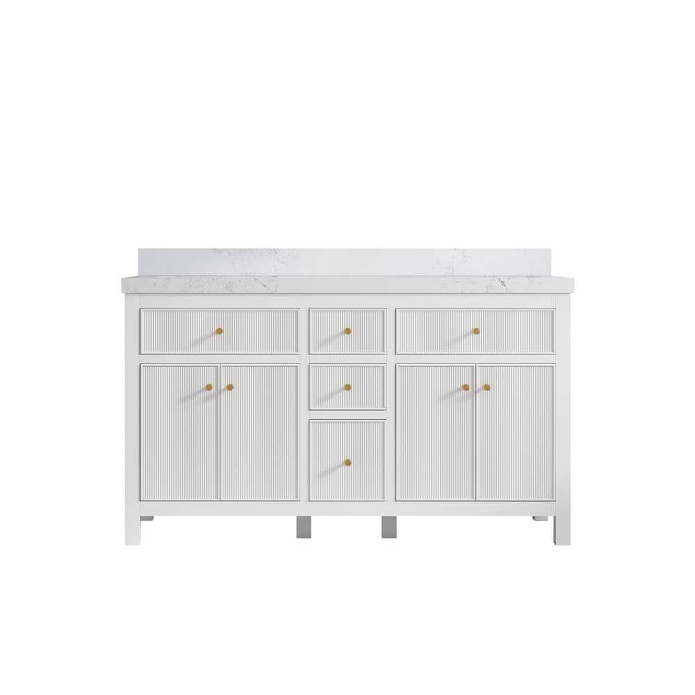 Sonoma 60 in. W x 22 in. D x 36 in. H Double Sink Bath Vanity in White with 2 in. Empira Qt. Top price history on PriceWatchPro