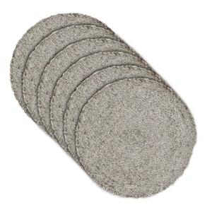 Dyani 13 in. Round Silver Jute Polyester Blend Tablemat Set of 6