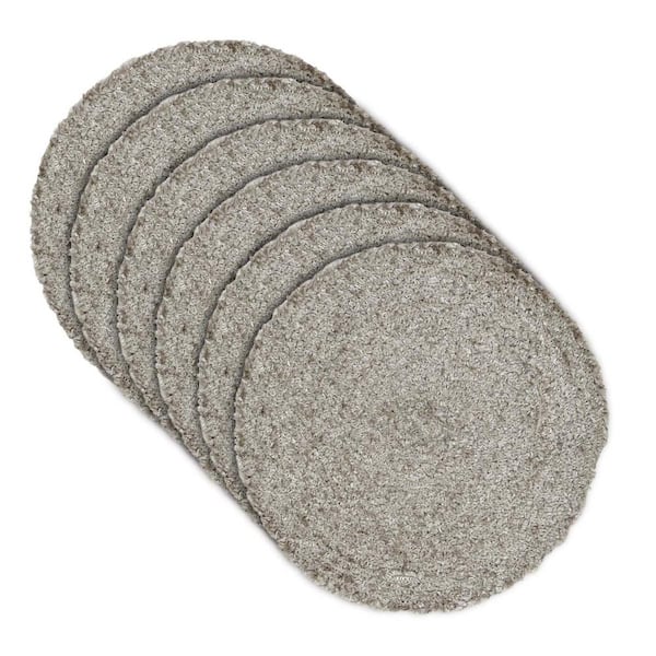 VHC BRANDS Dyani 13 in. Round Silver Jute Polyester Blend Tablemat Set of 6