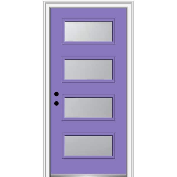 MMI Door 36 in. x 80 in. Celeste RightHand Inswing 4Lite