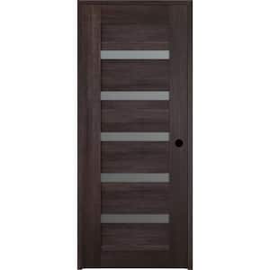 Vona 07-04 18"x 96" Right-Hand Frosted Glass Solid Composite Core Veralinga Oak Wood Single Prehung Interior Door