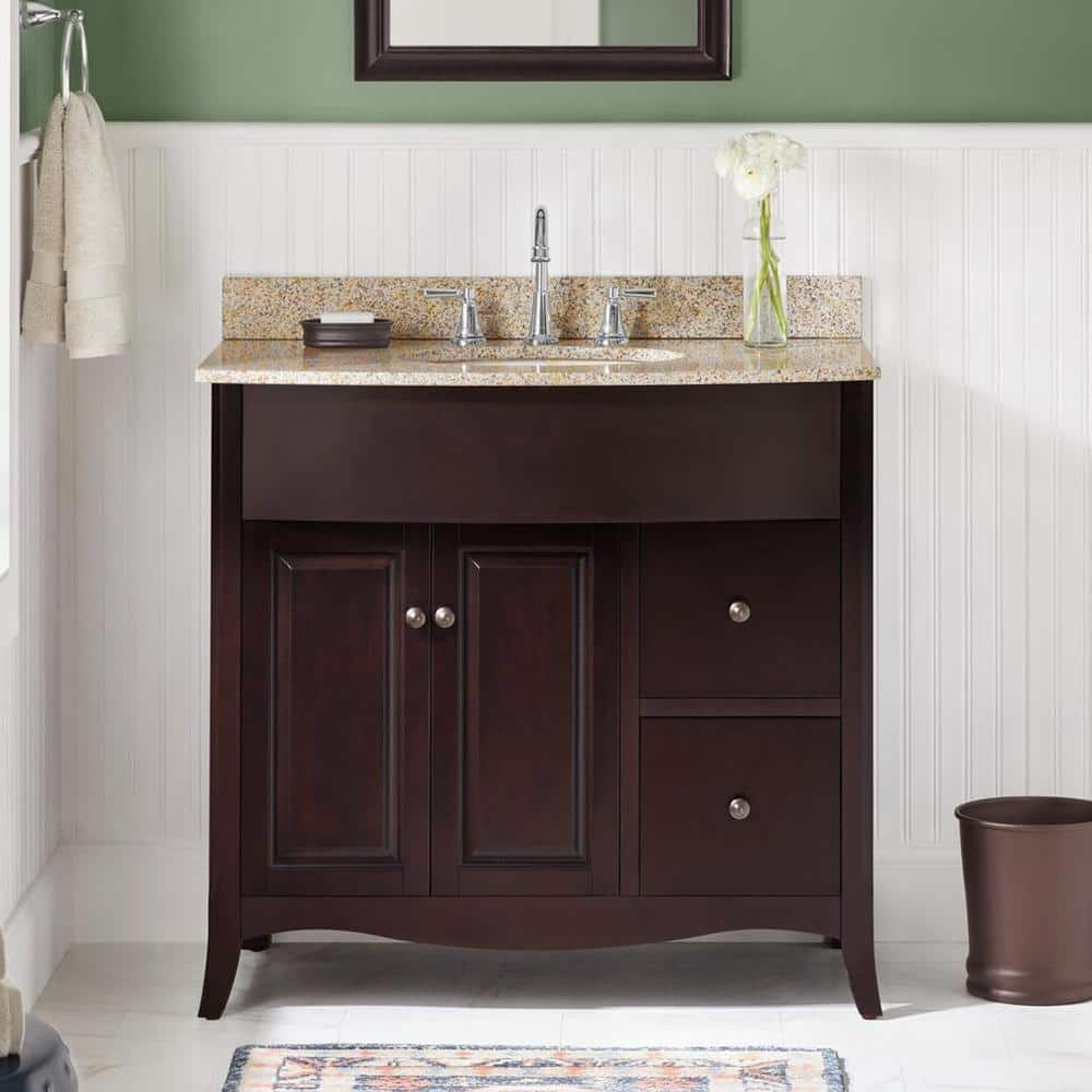 UPC 886393135792 product image for Henfield 37 in. W x 35 in. H x 23 in. D Vanity in Espresso with Granite Vanity  | upcitemdb.com