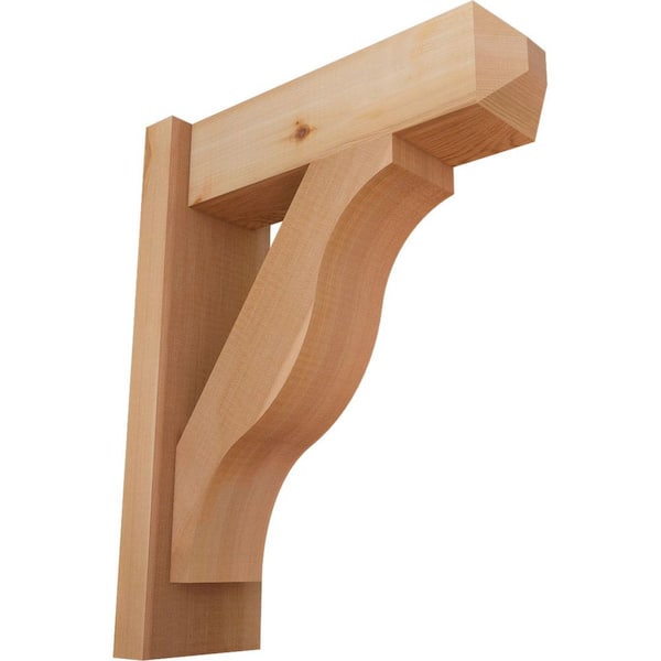 Ekena Millwork 6 in. x 20 in. x 16 in. Western Red Cedar Fuston Craftsman Smooth Outlooker