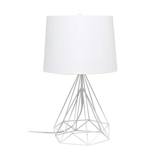 Elegant Designs 23.5 in. White Matte Wired Metal Table Lamp LT1054-WHT -  The Home Depot