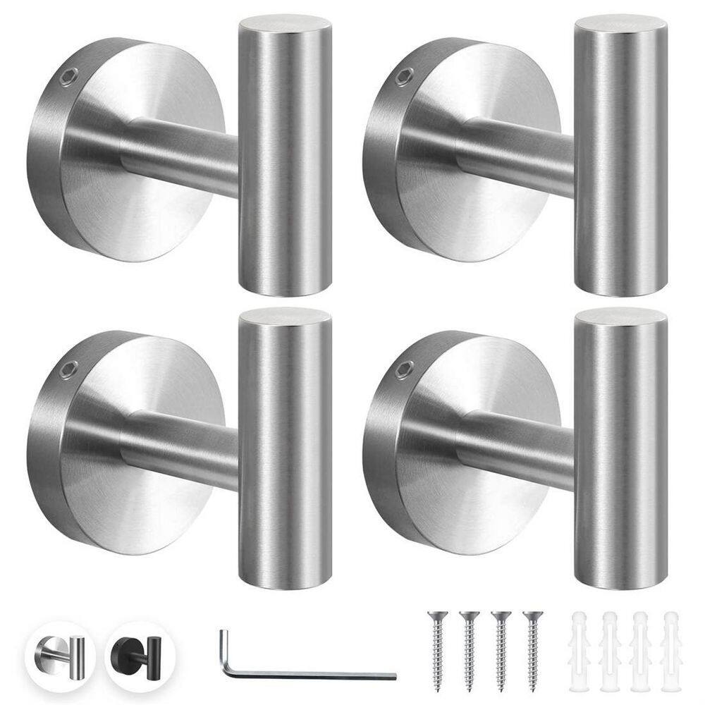 TASTOS Bathroo Towel Hooks Brushed Nickel, 2 Pack Stainless Steel Robe