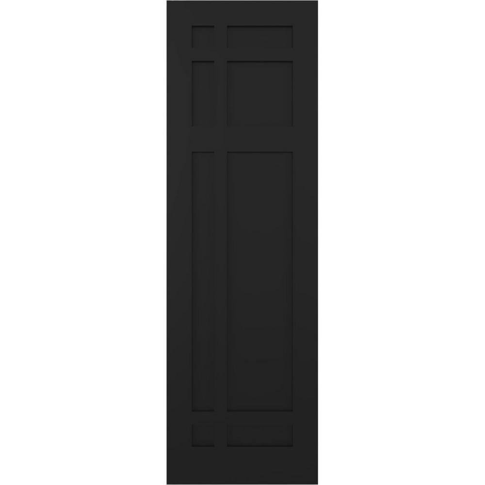 12 in. x 32 in. True Fit Flat Panel PVC San Juan Capistrano Mission Style Fixed Mount Shutters Pair in Black price history on PriceWatchPro