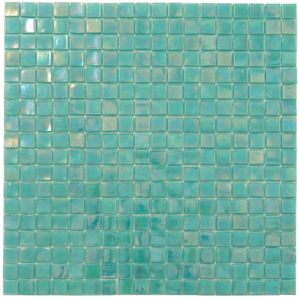 Dark Ocean Green Iridescent Glass Mosaic Wall and Floor Tile