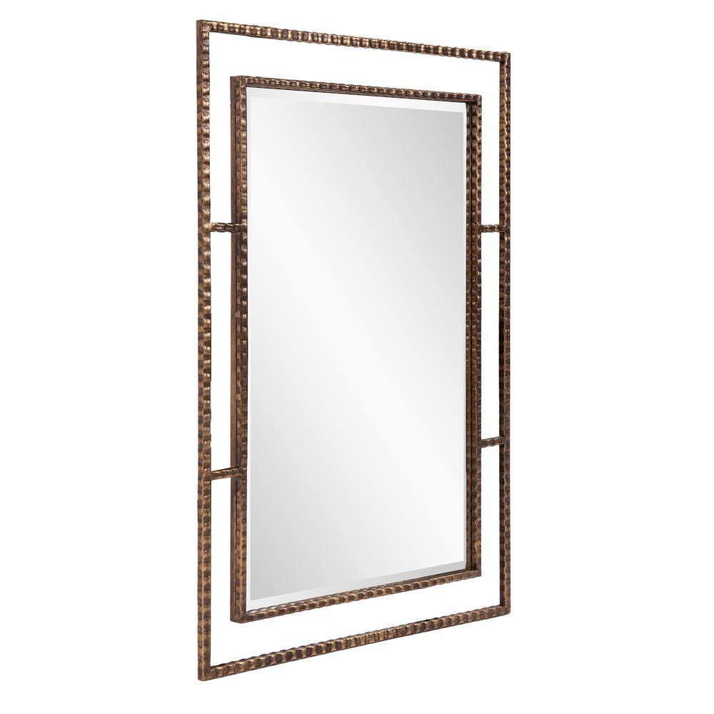Gavin Antique Bronze Textured Iron Framed Wall Mirror 17"x27"
