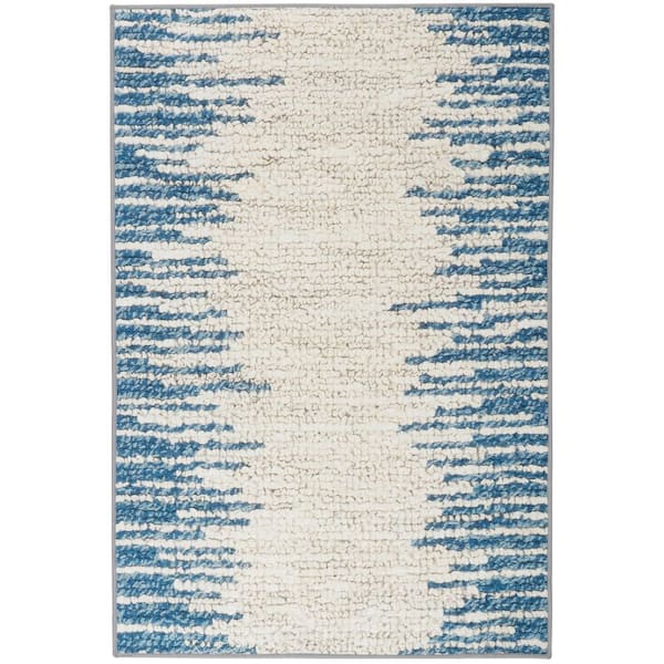 DASH & ALBERT Moss Machine Washable Moonlight 6 ft. x 9 ft. Indoor Area Rug