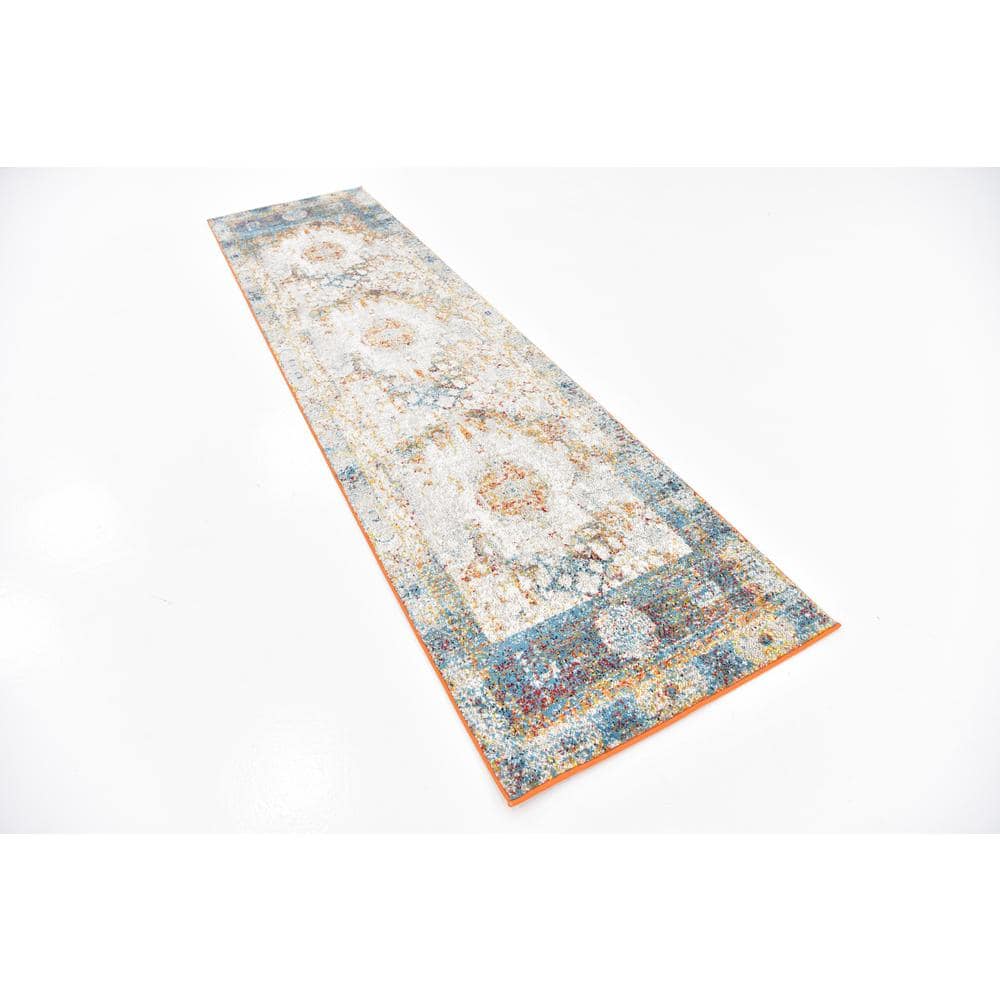 Venice Collection Luxe Beige Abstract Runner Rug 2'7" x 10'
