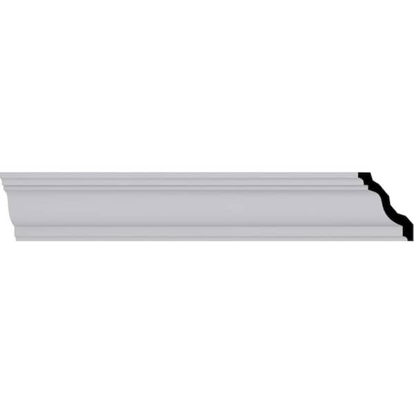 Ekena Millwork 5 in. x 4 in. x 94-1/2 in. x 6-3/8 in. Polyurethane Edwards Smooth Crown Moulding