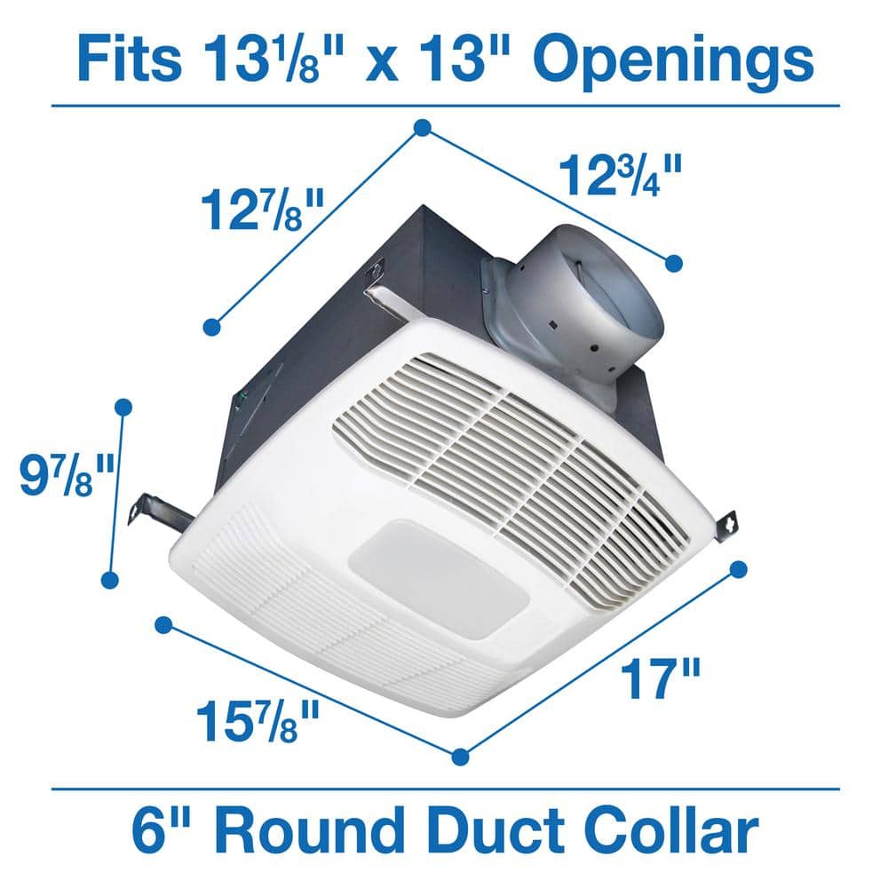 White Energy Star Ceiling Mounted LED Exhaust Fan