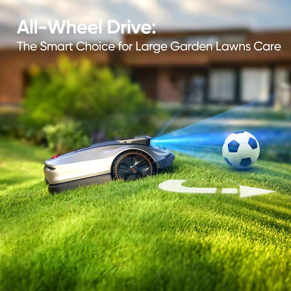 X5 Wireless 8 in. Robot Lawn Mower 0.5 Acre / 21500 sq. ft., All-Wheel-Drive, App Control, AI Obstacle Avoidance and RTK