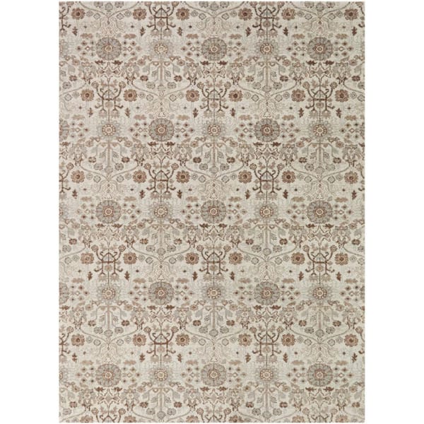 Myron Blue/Rust 7 ft. 10 in. x 10 ft. Medallion Trellis Area Rug