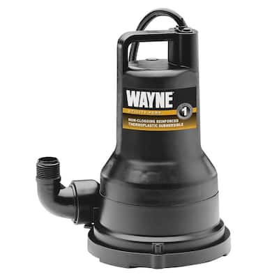 1/2 HP Non-Clogging Vortex, Reinforced Thermoplastic Submersible Utility Pump