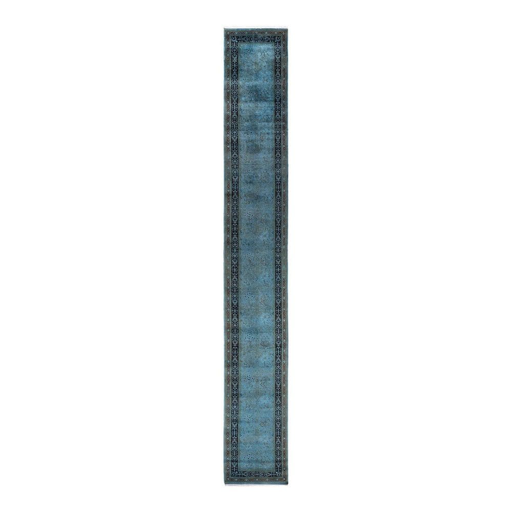 Overdyed Blue 2 ft. x 18 ft. Solid Wool Indoor Runner Rug price history on PriceWatchPro
