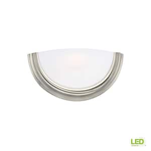 ADA Wall Sconces 1-Light Brushed Nickel Sconce with LED Bulb