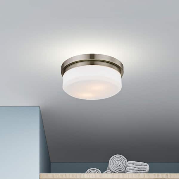 AVIANCE LIGHTING Barwick 2 Light Brushed Nickel Flush Mount or Wall Mount