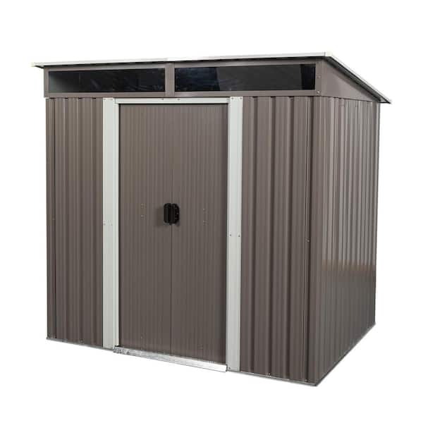 Boosicavelly 6 ft. W x 5 ft. D Outdoor Metal Storage Shed, Sliding Door, Transparent Board (30 sq. ft.)