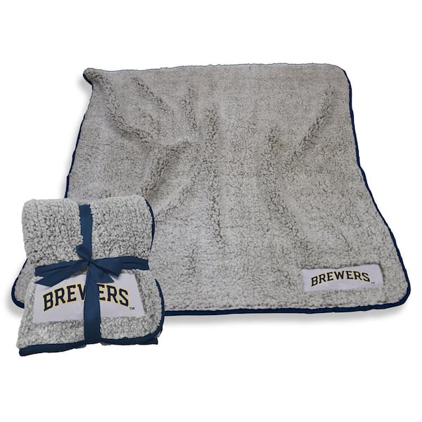 logobrands Milwaukee Brewers Oatmeal Frosty Fleece Throw