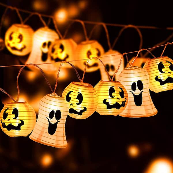 Halloween Battery Operated Lantern, Haunted House Decoration, Pumpkin Field  Layout Paper Lantern