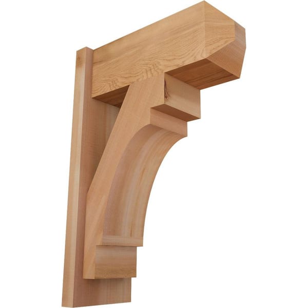 Ekena Millwork 8 in. x 26 in. x 18 in. Western Red Cedar Merced Craftsman Smooth Outlooker