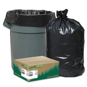 60 Gal. Black Linear Low Density Recycled Trash Bags, 1.65 mil, 38 in. x 58 in., 10 Rolls of 10 Bags, 100/Carton