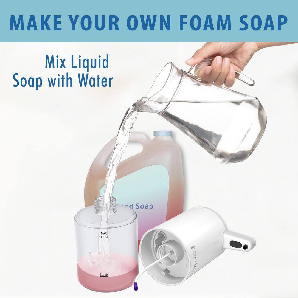 White Stainless Steel Automatic Foaming Soap Dispenser