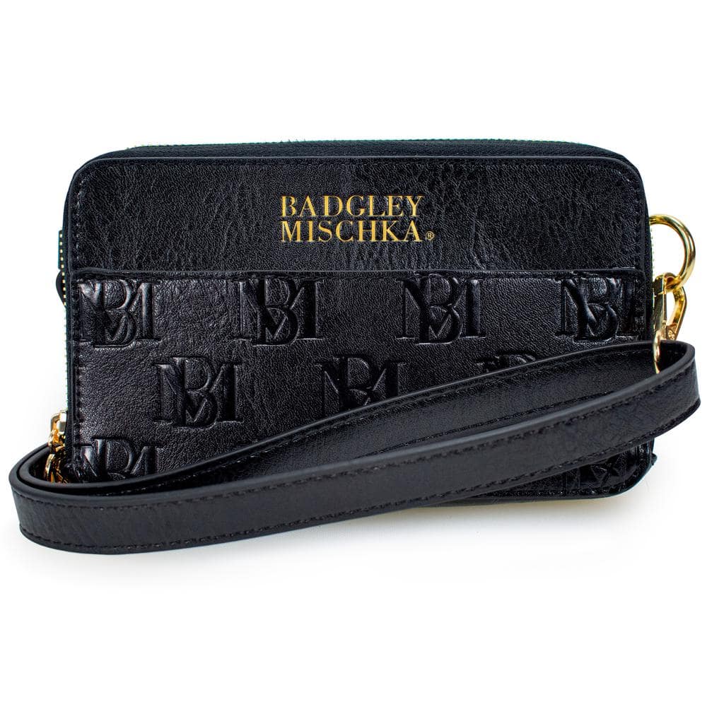 Badgley Mischka Metallic Gray Pocket Camera Crossbody Bag