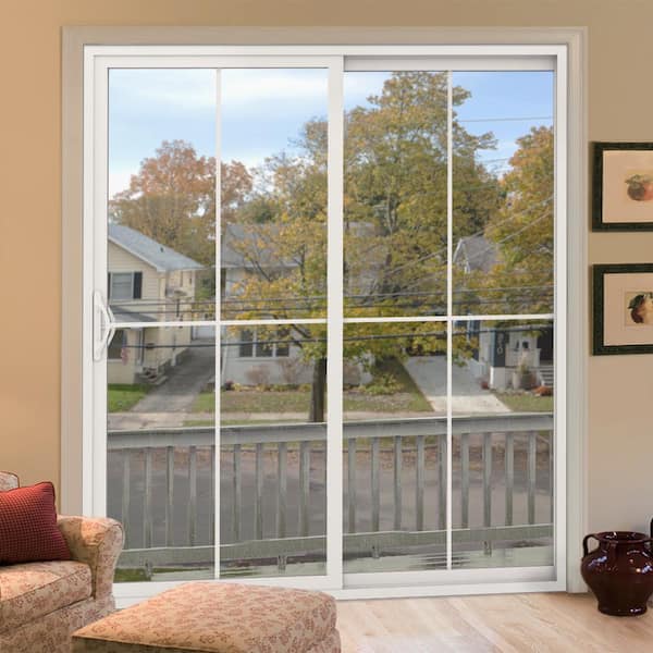 JELD-WEN 72 in. x 80 in. V-2500 White Vinyl Right-Hand 4-Lite