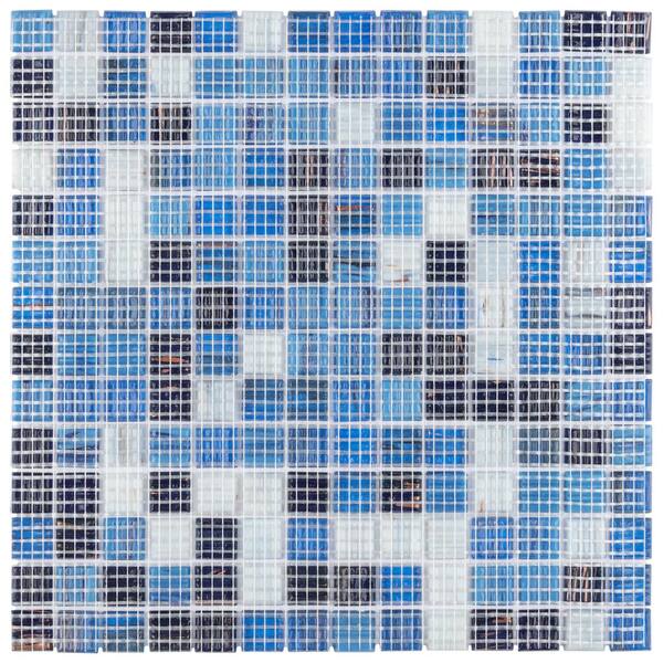 Merola Tile Coppa Marina 12 In X 12 In Glass Mosaic Tile 13 27 Sq Ft Case Gdrcomar The Home Depot