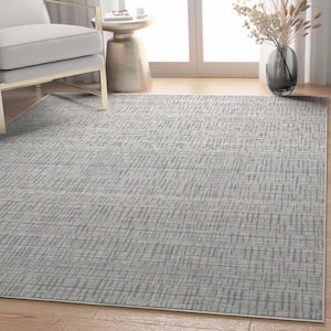 Beige 9 ft. 10 in. x 13 ft. Flat-Weave Abstract Bali Retro Plaid Area Rug