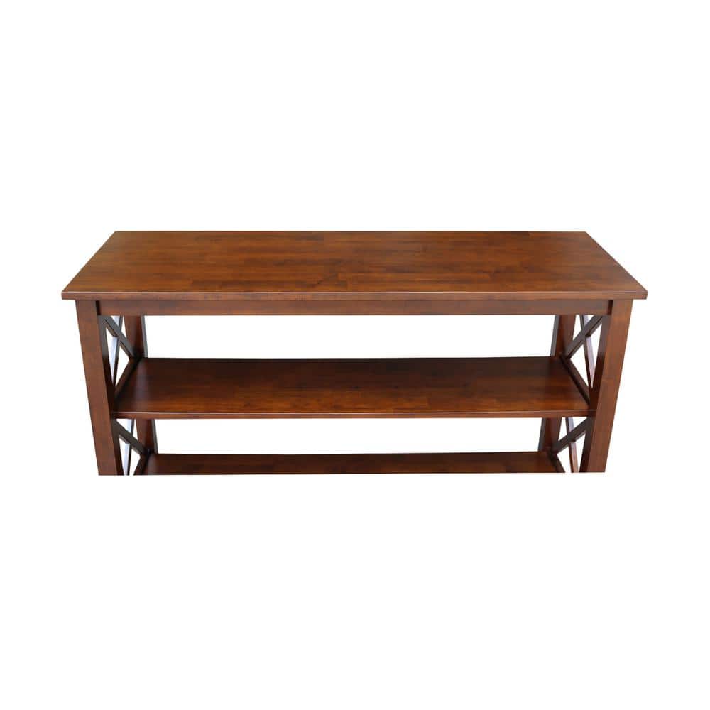 Espresso Transitional Rectangular Console Table with Storage