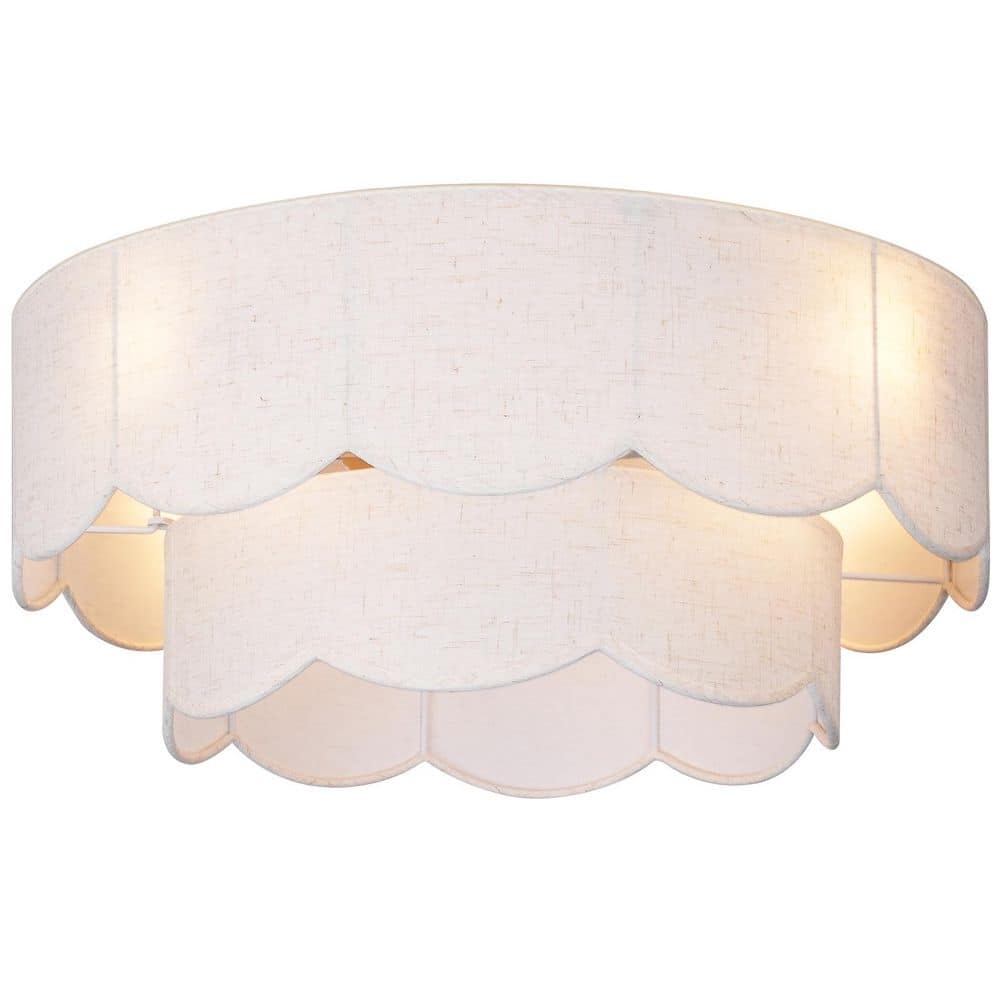 20 in. Beige Boho Caged Ceiling Fans with Lights, Fabric Fandelier with Remote Control, Flush Mount for Bedroom, Nursery price history on PriceWatchPro