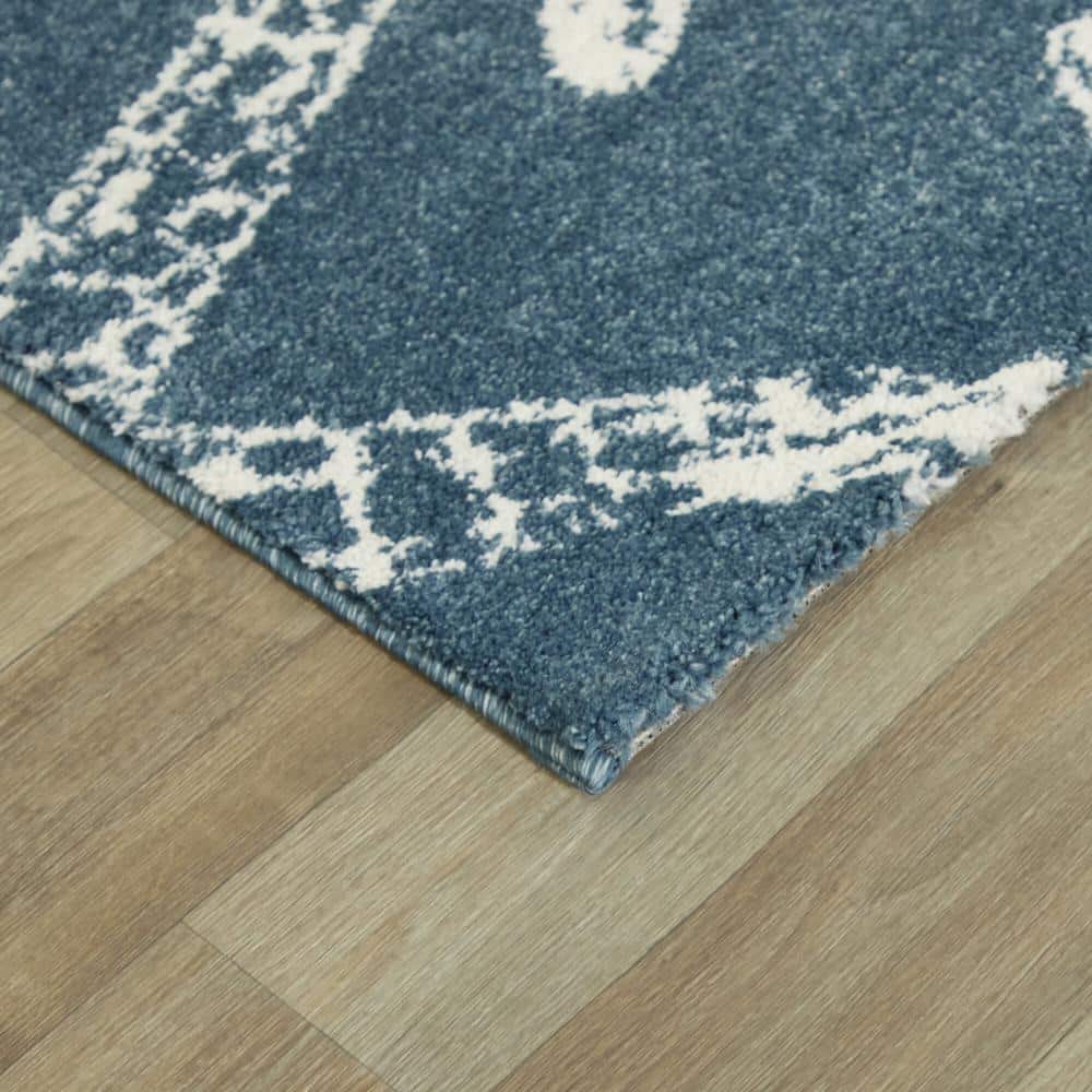 Leyton Blue and White Starfish Coastal Runner Rug