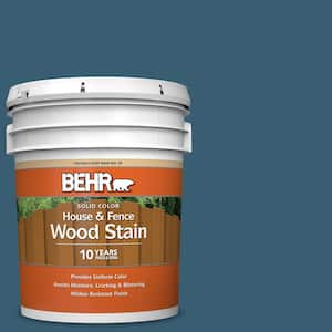 BEHR PREMIUM 5 gal. #SC-119 Colony Blue Solid Color Waterproofing Exterior  Wood Stain and Sealer 501105 - The Home Depot