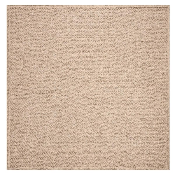 SAFAVIEH Trace Beige 6 ft. x 6 ft. Square Border Area Rug